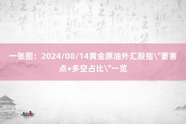 一张图：2024/08/14黄金原油外汇股指＂要害点+多空占比＂一览